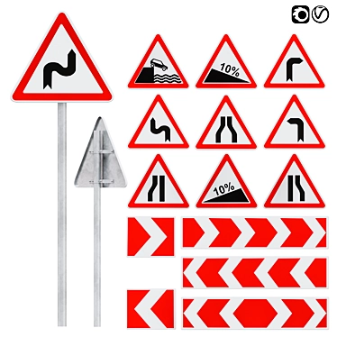 Warning Signs Set 1: High Quality, Durable, Multilingual 3D model image 1 