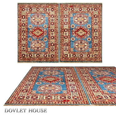 Luxury Kazakh Double Wool Carpet 3D model image 1 