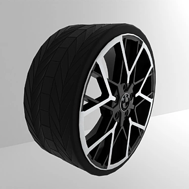 Silk Matte Black Y-Spoke BMW Rim Set 3D model image 1 