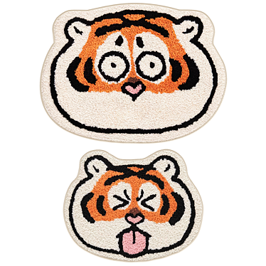 Cartoon Tiger Rug: Playful and Soft 3D model image 1 