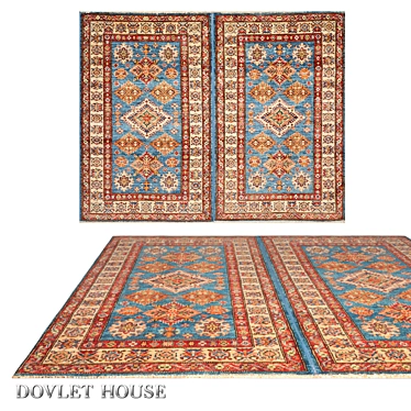 Luxurious Kazakh Double Wool Carpet 3D model image 1 