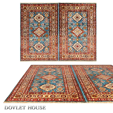 Double Carpet DOVLET HOUSE | Art 16290 - Luxurious Pair of Pakistani Wool Rugs 3D model image 1 