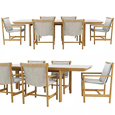 Elegant Outdoor Dining Set by Tribu 3D model image 1 