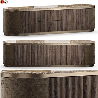 Elegant Gordon Wave Sideboard 3D model image 1 