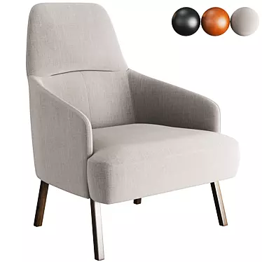 Sleek Mono Armchair 3D model image 1 