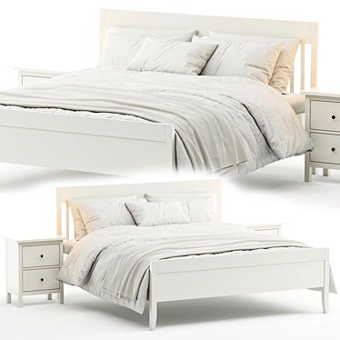 Elegant IKEA Idanas Bed Set 3D model image 1 