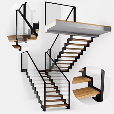 Modern Interior Stair 09: Stylish and Functional 3D model image 1 