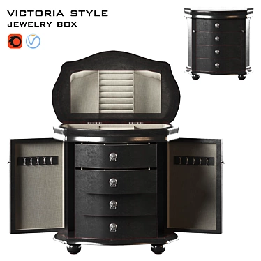 Elegant Victoria Stand Jewelry Box 3D model image 1 