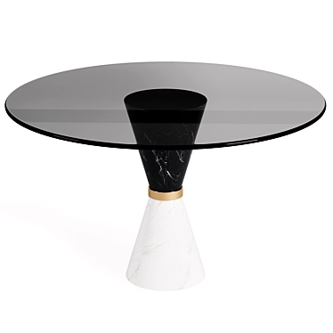Elegant Vinicius Marble Glass Table 3D model image 1 