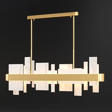 Elegant Amelie Oval Chandelier 3D model image 1 