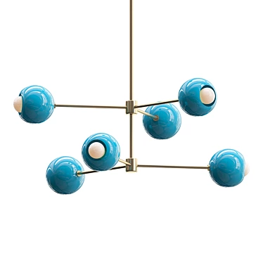 Sparkling Blue Sputnik Chandelier 3D model image 1 