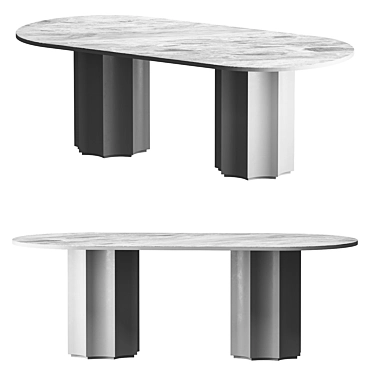 Lunar Modern Dining Table 3D model image 1 