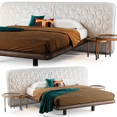 Marlon Bed: Customizable Back Design 3D model image 1 