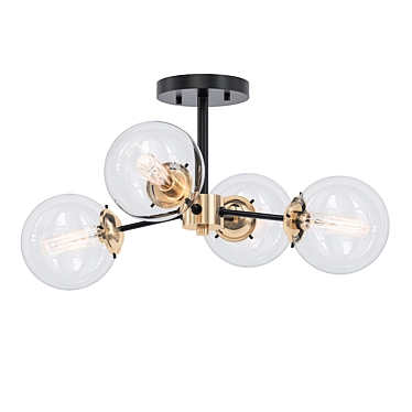 Badilla 4-Light Sputnik Semi Flush 3D model image 1 