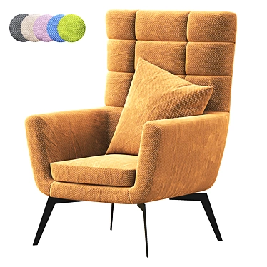 Sleek Steel Chair 3D model image 1 