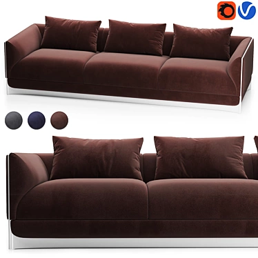 Luxury Foscari Sofa by Visionnaire 3D model image 1 