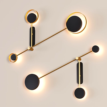 Modern Trio Wall Lamp 3D model image 1 