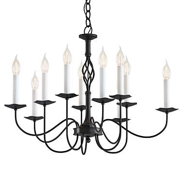 Twist Basket 10-Light Chandelier 3D model image 1 