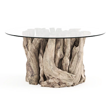 Natural Driftwood Coffee Table 3D model image 1 