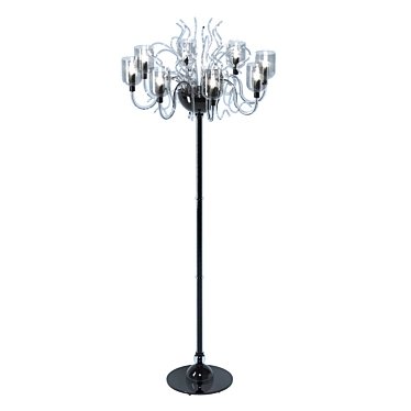 Elegant Murano Glass Floor Lamp 3D model image 1 