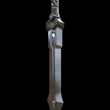 Dwarven King's Mighty Blade 3D model image 1 