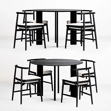 Elegant Emilia and Carlotta Dining Set 3D model image 1 