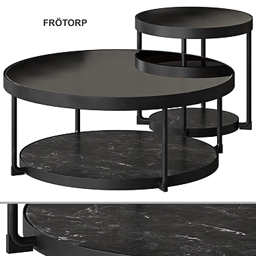 Modern Anthracite Marble Coffee Table 3D model image 1 