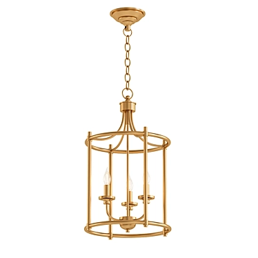 Rossington Aged Brass Pendant Light 3D model image 1 