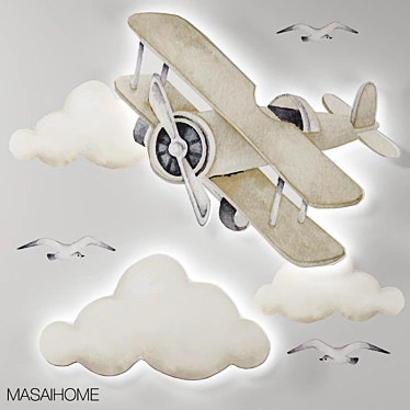 Clouds & Planes LED Lamp 3D model image 1 
