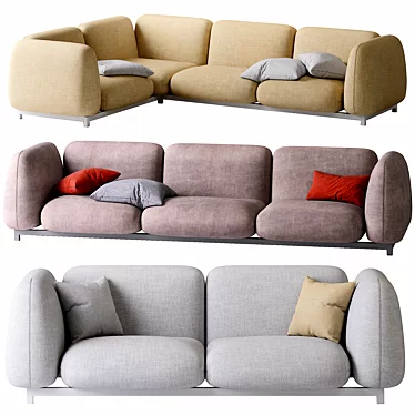 Mellow Collection: Stylish and Comfortable Sofa 3D model image 1 