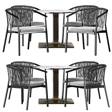 Elegant Varaschin Dining Set 3D model image 1 