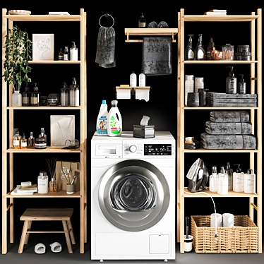 Modern Laundry Room Organizer 3D model image 1 