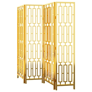 Eichholtz Gold Folding Screen: Elegant Privacy Solution 3D model image 1 