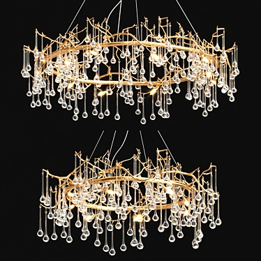 Elegant Crystal Drop Chandelier 3D model image 1 