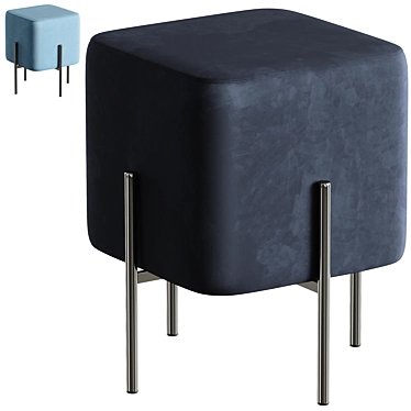 Gatsby Blue Pouf: Elegant and Stylish 3D model image 1 