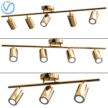 Gold Rotatable LED Ceiling Light 3D model image 1 