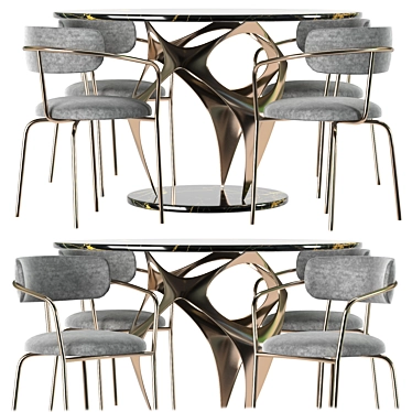 Elegant Ant Dining Set 3D model image 1 