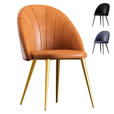 Paris Leather Deephouse Chair Set 3D model image 1 