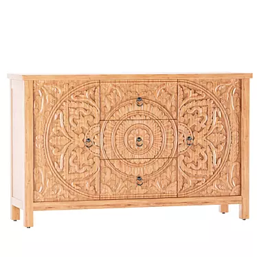 Modern Oak Sideboard LC 057 3D model image 1 