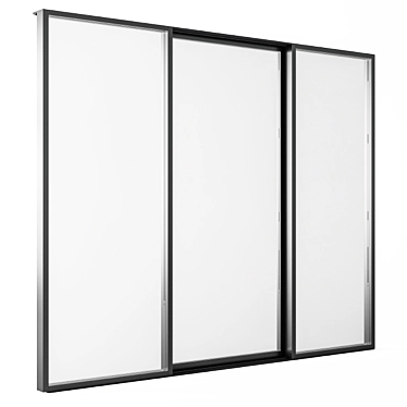 Sleek Black Metal Sliding Window 3D model image 1 