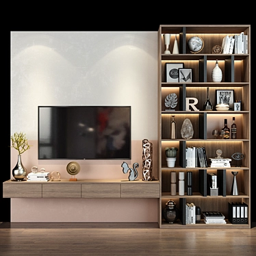 Modern TV Wall | 191 Collection 3D model image 1 