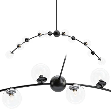 Elegant Arc Linear Chandelier 3D model image 1 