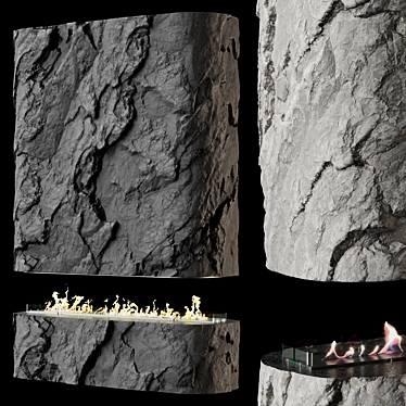 Rock Bioethanol Fireplace 3D model image 1 