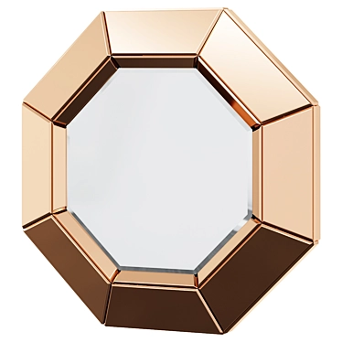 Elegant Amber Glass Mirror 3D model image 1 