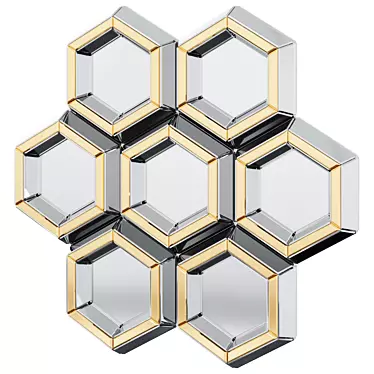 Eichholtz Dunello Honeycomb Mirror 3D model image 1 