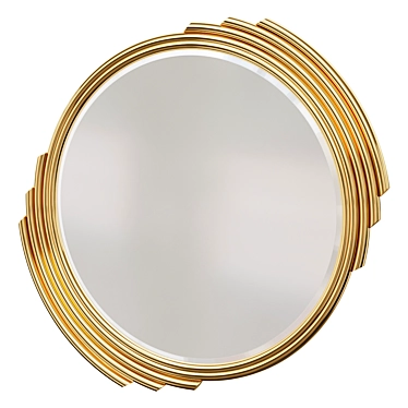 Elegant Gold Finish Cesario Mirror 3D model image 1 