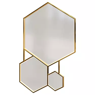 Hexa Honeycomb Gold Mirror 3D model image 1 