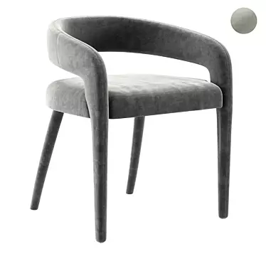 Modern Gray Lisette Dining Armchair 3D model image 1 