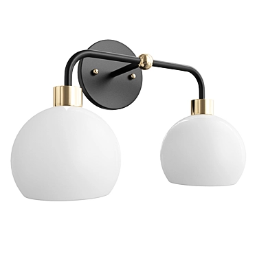 Sleek Brass Bathroom Light Fixture 3D model image 1 