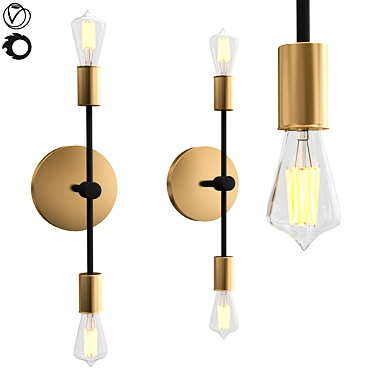 Modern Mobile 2-Light Sconce 3D model image 1 